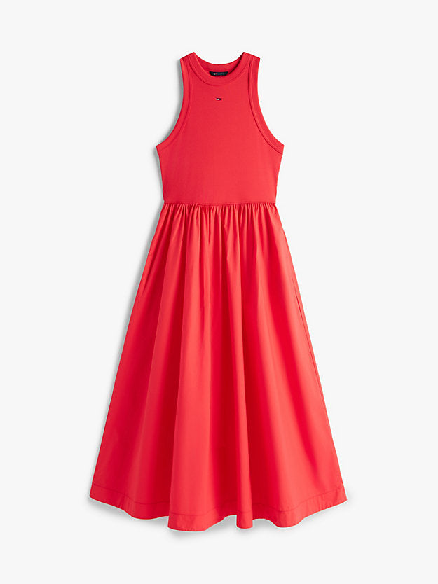 Slim Sleeveless Poplin Maxi Dress