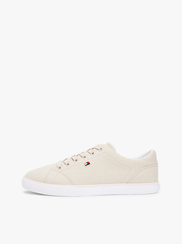 Low Profile Canvas Lace-Up Trainers