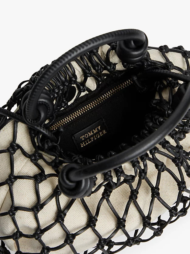 Soft Leather Macrame Crossbody Bag