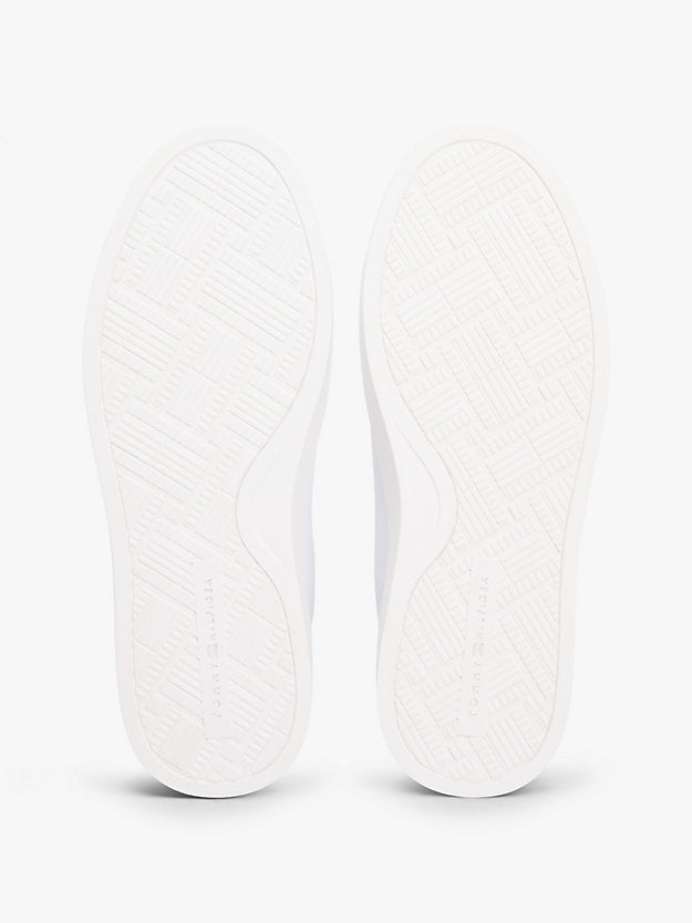 Leather Metallic Logo Cupsole Trainers