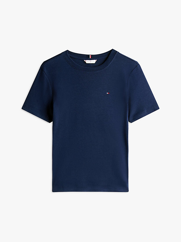Flag Embroidery Slim Crew Neck T-Shirt