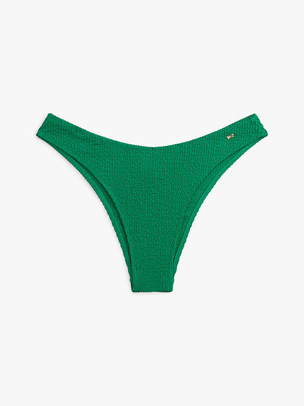 Crinkle Texture High-Cut Cheeky Bikini Bottoms