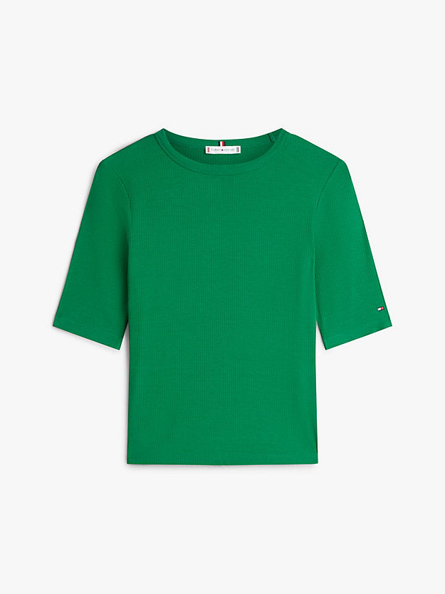 Ribbed Slim Half Sleeve T-Shirt