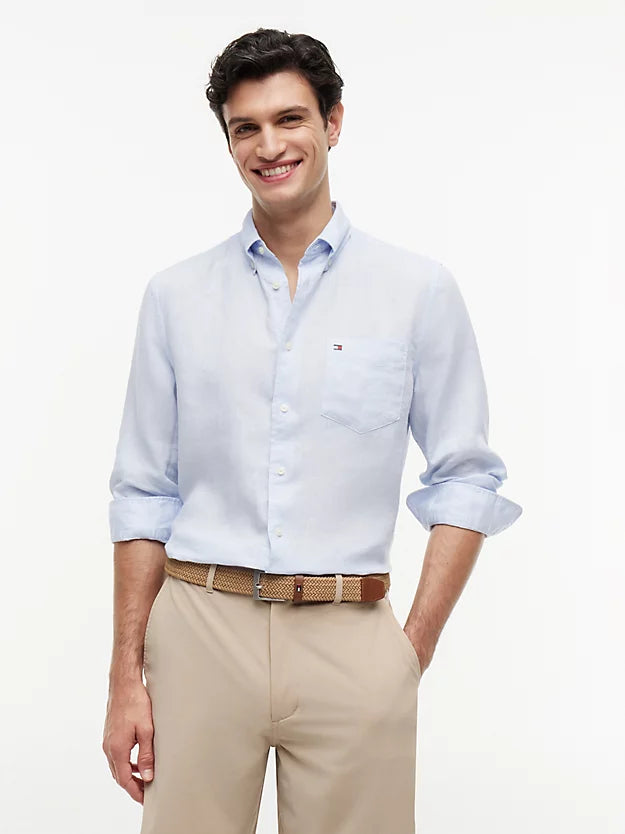 Regular Fit Washed Pure Linen Shirt