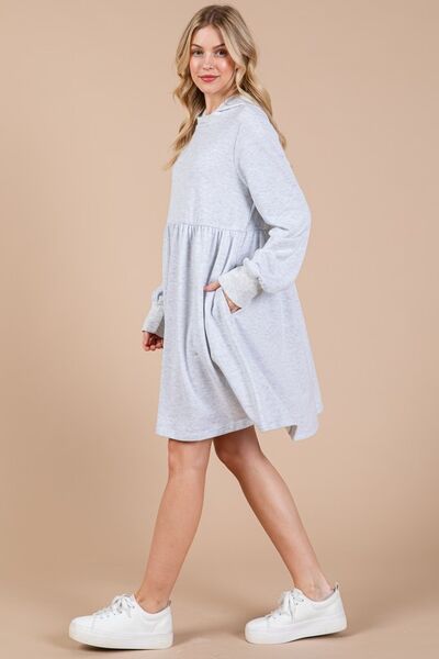 Robe Sweat à Capuche Manches Longues Ces Femme