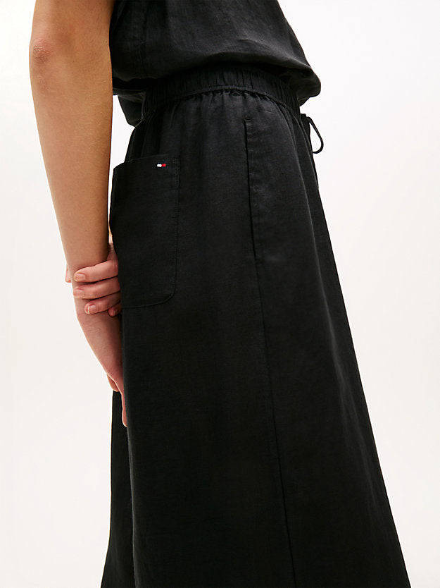 Relaxed Wide Leg Pure Linen Trousers