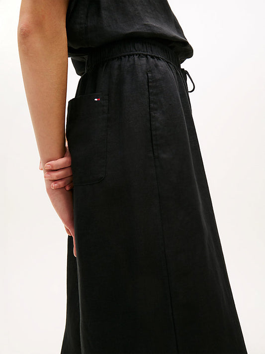 Relaxed Wide Leg Pure Linen Trousers