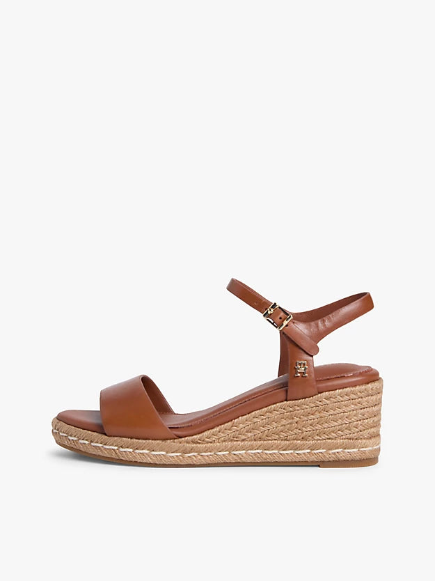 Monogram Leather Wedge Espadrilles