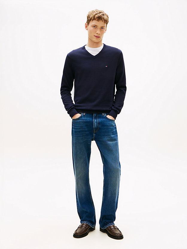 Flag Embroidery V-Neck Jumper
