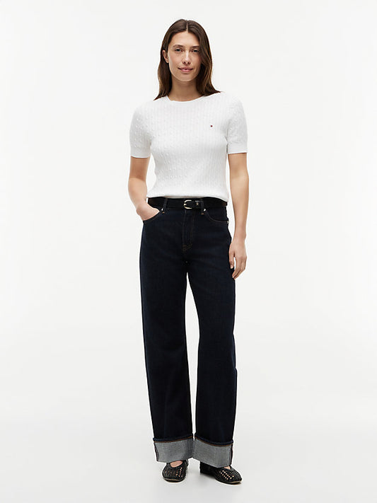 Selvedge Mid Rise Loose Straight Leg Jeans