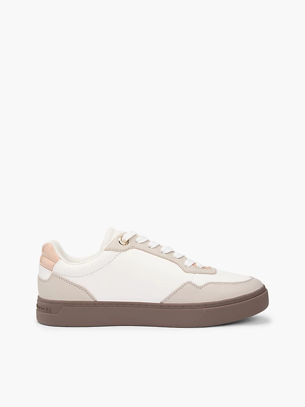 Leather Mixed Texture Cupsole Trainers