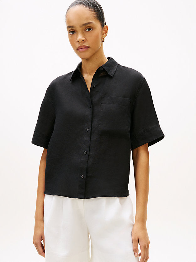 Relaxed Fit Pure Linen Short Sleeve Shirt