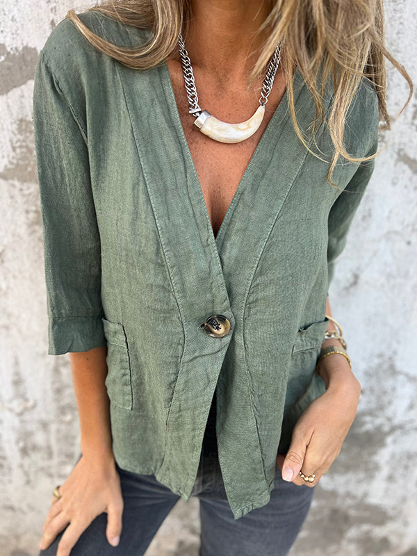 NOUVEAU🔥 Chemise en lin à poche