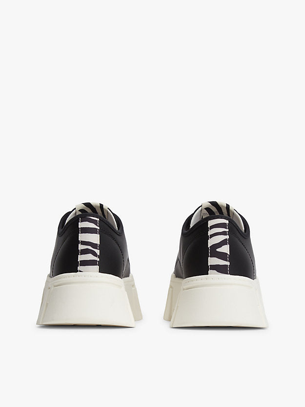 Zebra Print Logo Platform Cupsole Trainers