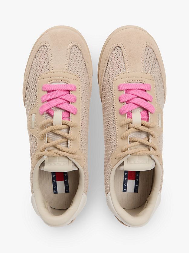 Low Profile Mixed Texture Knit Trainers