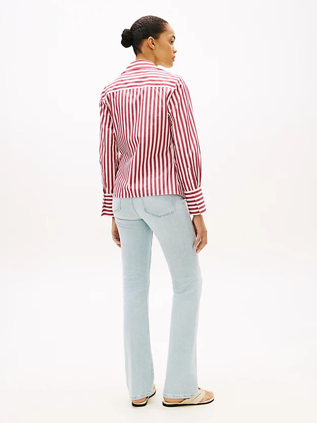Slim Fit Wrap Knot Poplin Shirt