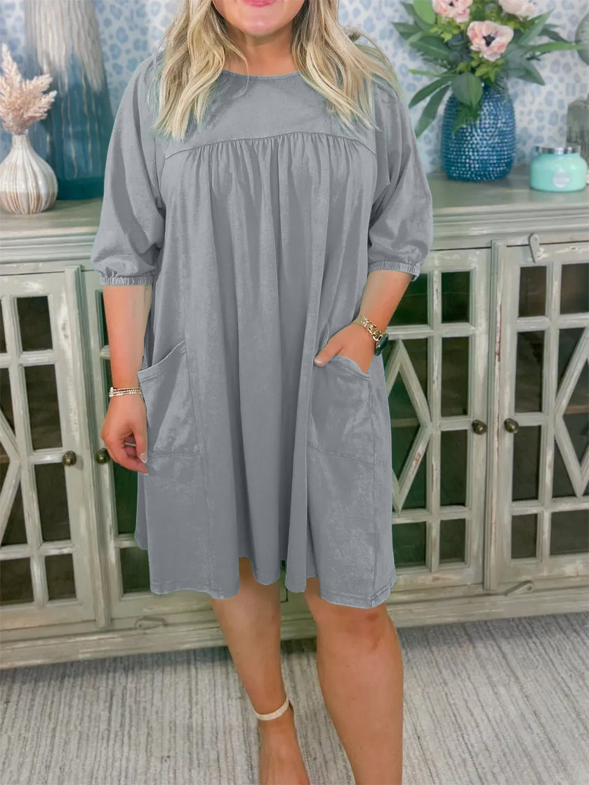Robe décontractée ample délavée à l'acide pour femme avec poches (achetez-en 2, livraison gratuite)