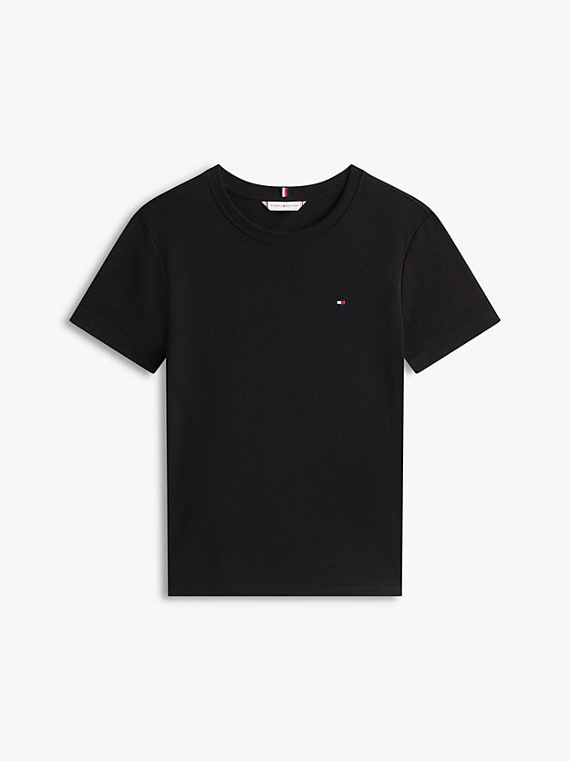 Flag Embroidery Slim Crew Neck T-Shirt