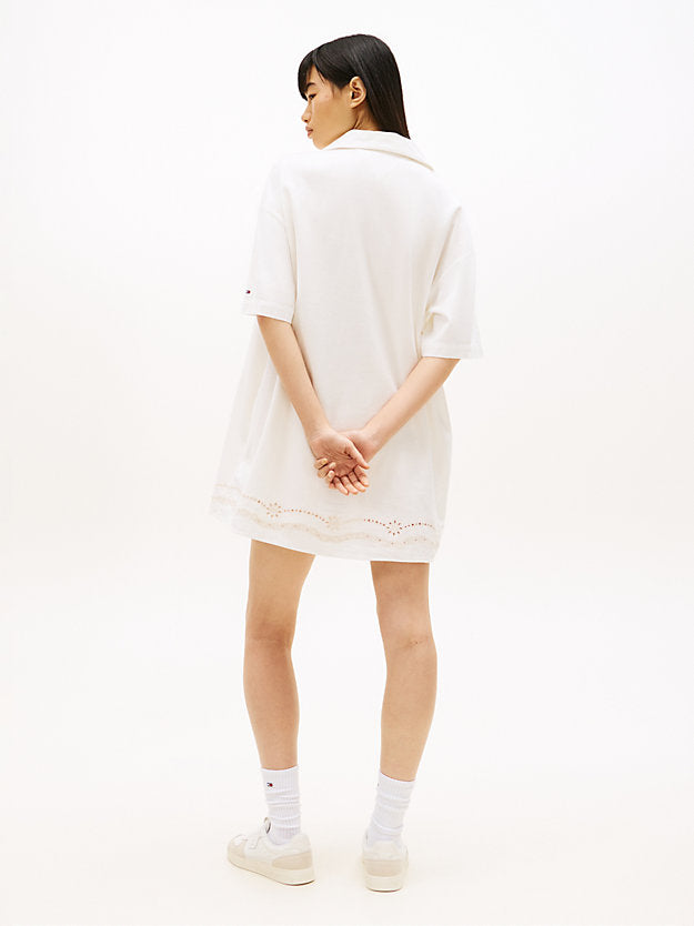 Broderie Anglaise Relaxed Mini Shirt Dress