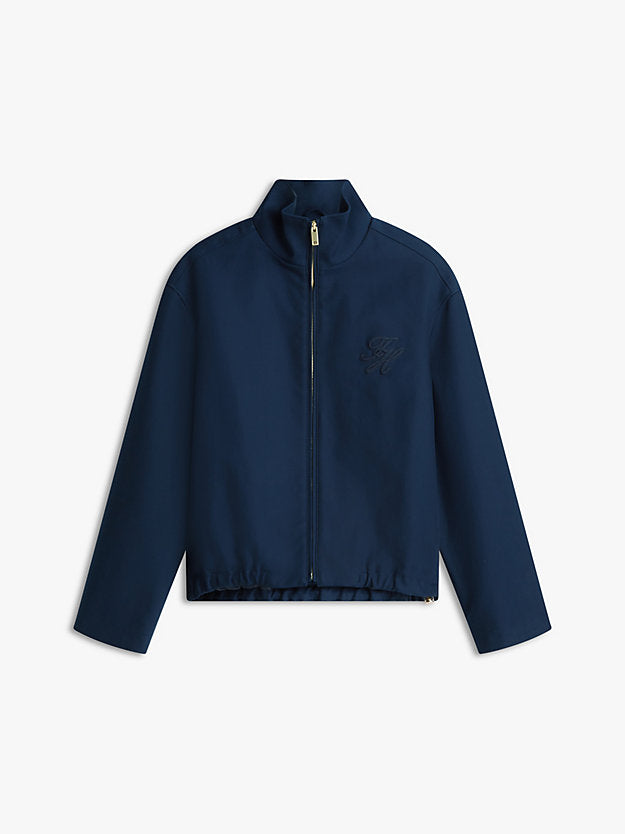 Logo Appliqué Oversized Bomber Jacket
