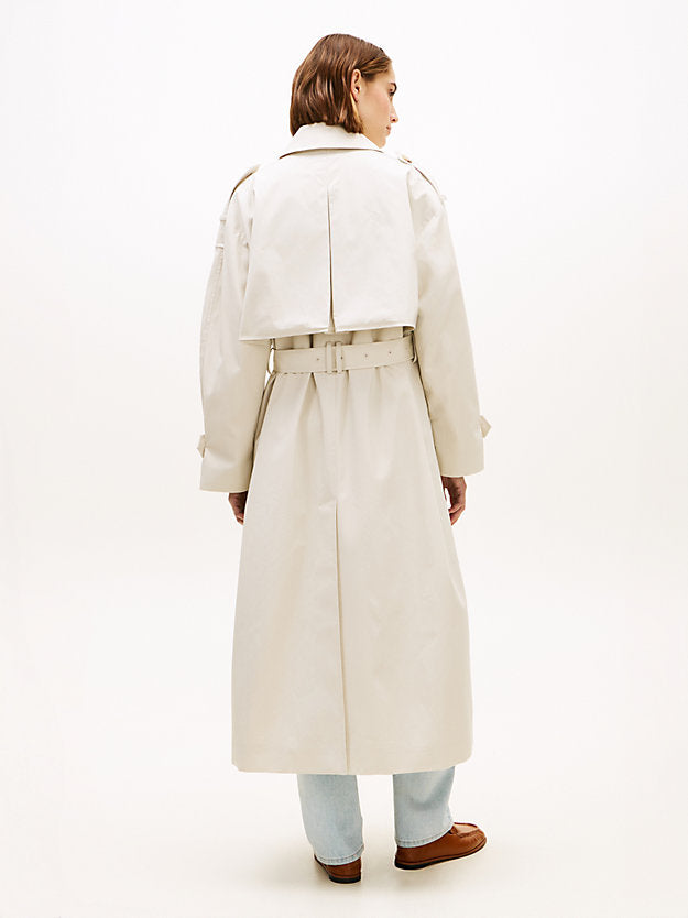 Water Repellent Twill Oversized Trench Coat