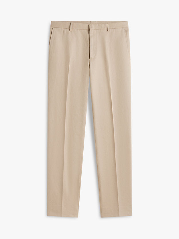 Regular Linen Blend Pressed Crease Trousers