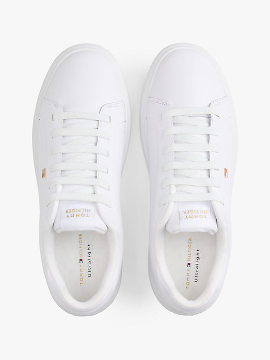 Lightweight Leather Cupsole Court Trainers