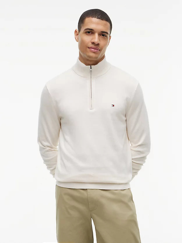 Flag Embroidery Quarter-Zip Jumper