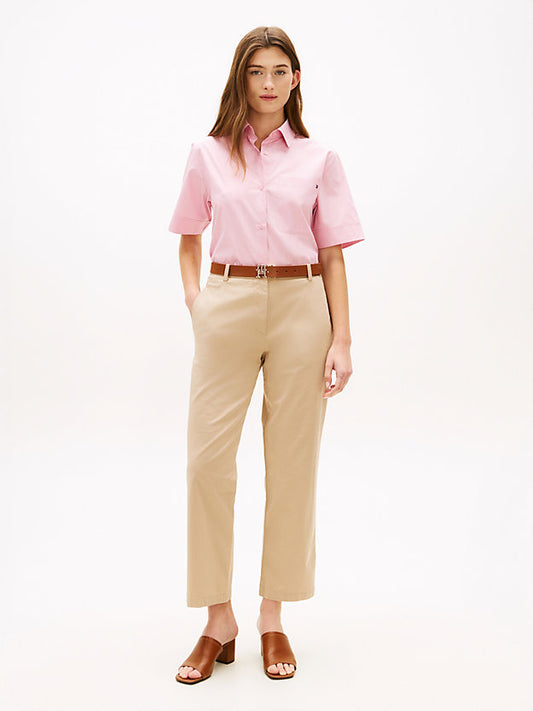 Washed Slim Straight Leg Chinos