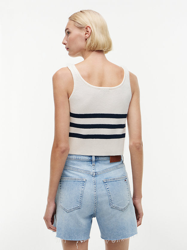 Badge Stripe Knit Tank Top