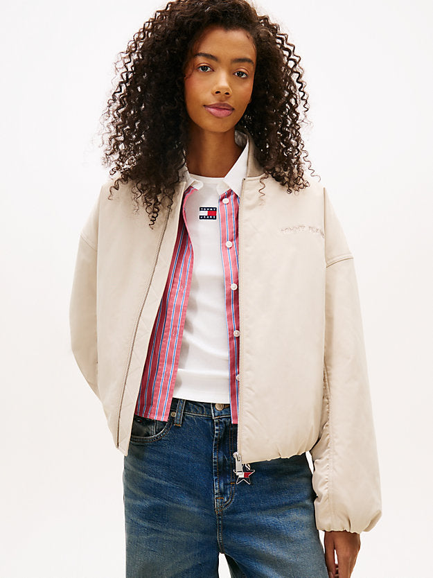 Back Logo Embroidery Bomber Jacket