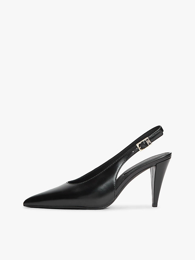 Monogram Leather Slingback High Heels