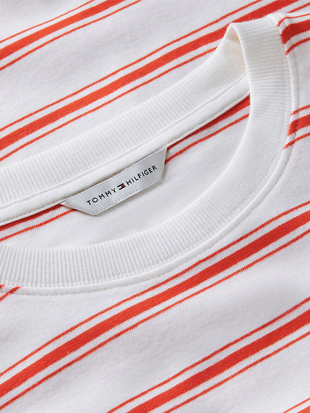 Stripe Drawstring Hem Long Sleeve T-Shirt