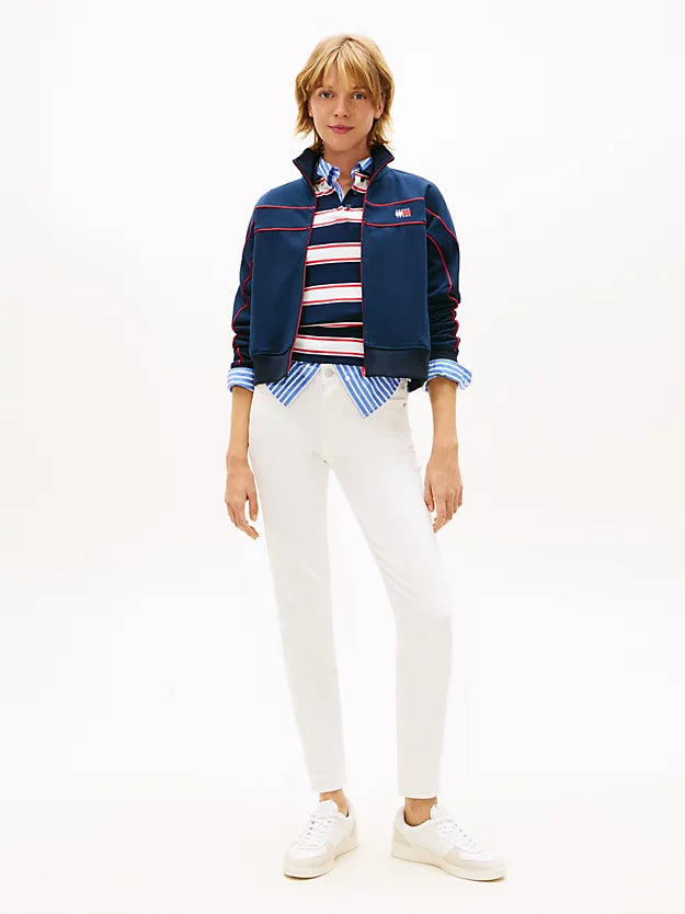 Mid Rise Slim White Jeans