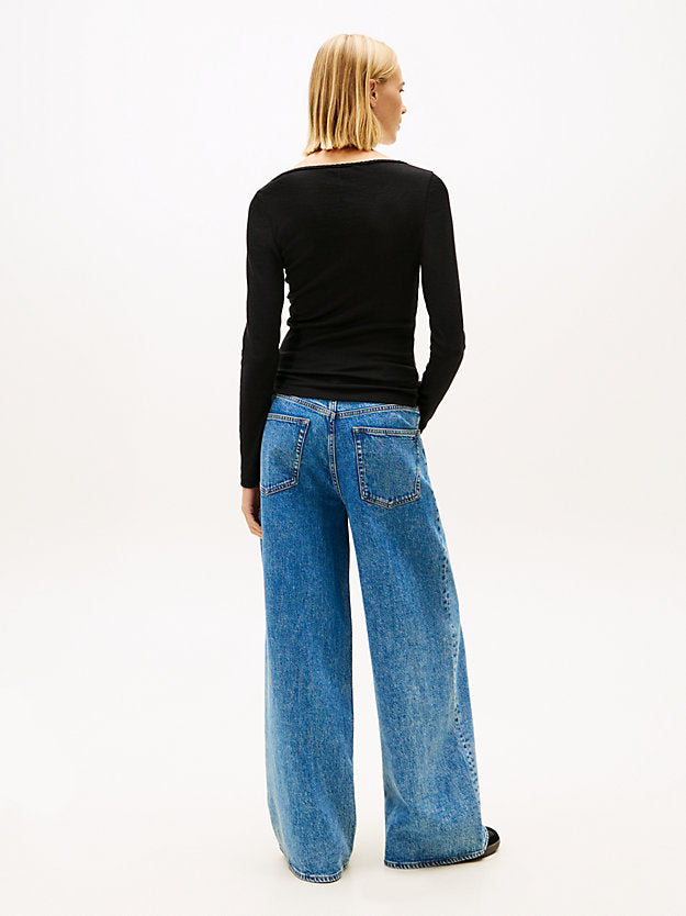 Square Neck Slim Long Sleeve T-Shirt