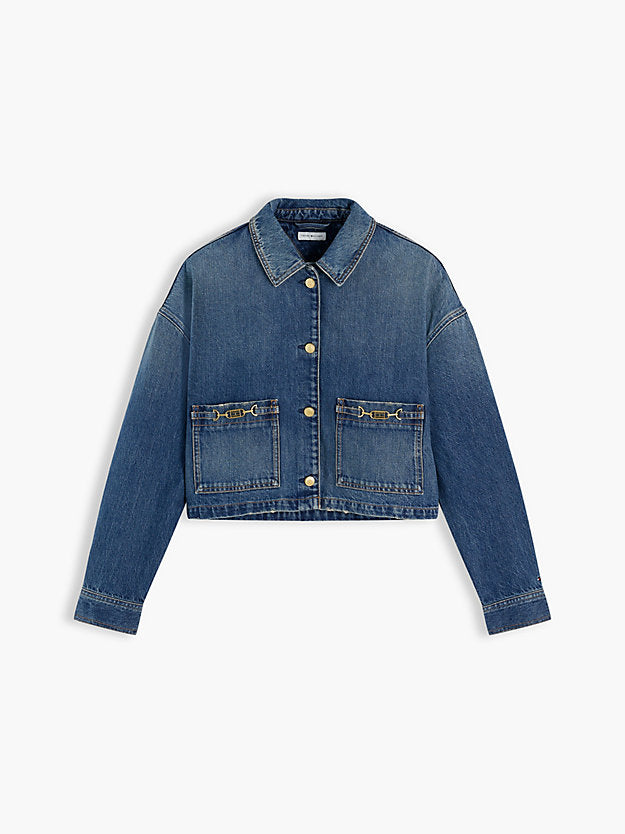 Flag Horsebit Relaxed Denim Jacket