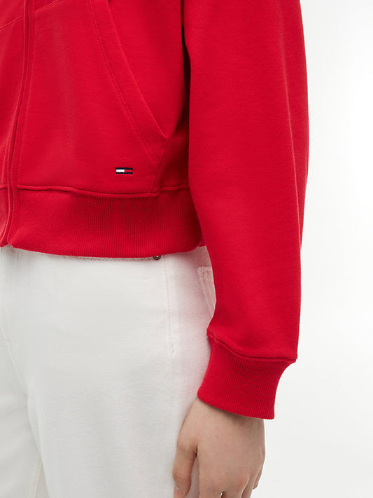Boxy Sueded Terry Zip-Thru Hoody