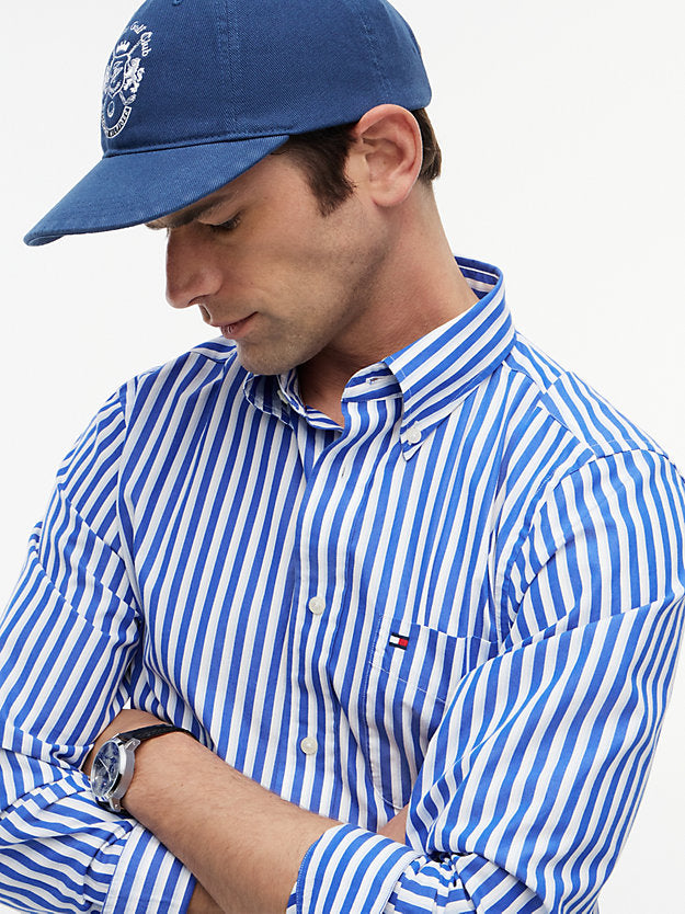 Classic Fit Stripe Poplin Shirt