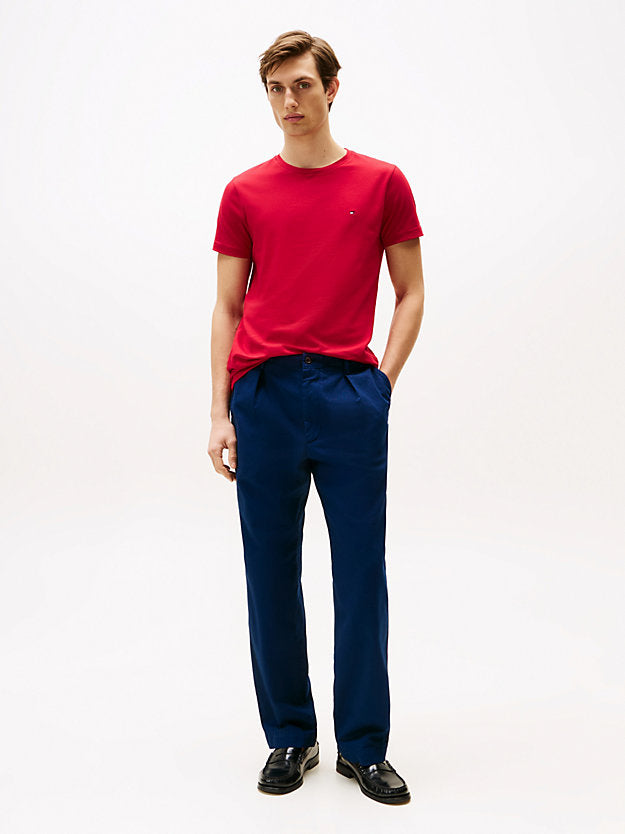 Flag Embroidery Slim Jersey T-Shirt