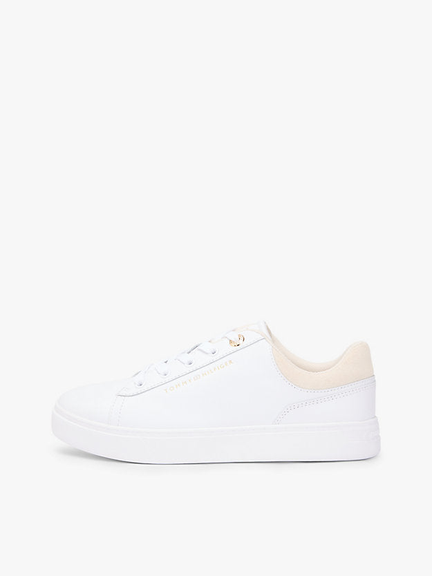 Leather Embossed Logo Cupsole Trainers