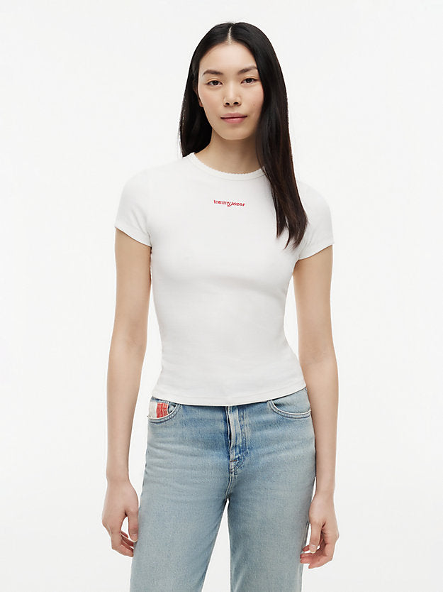 Logo Ribbed Slim T-Shirt