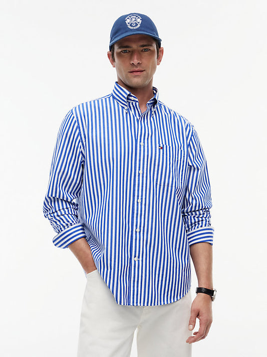 Classic Fit Stripe Poplin Shirt