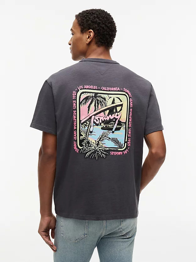 Back Graphic Textured Relaxed T-Shirt