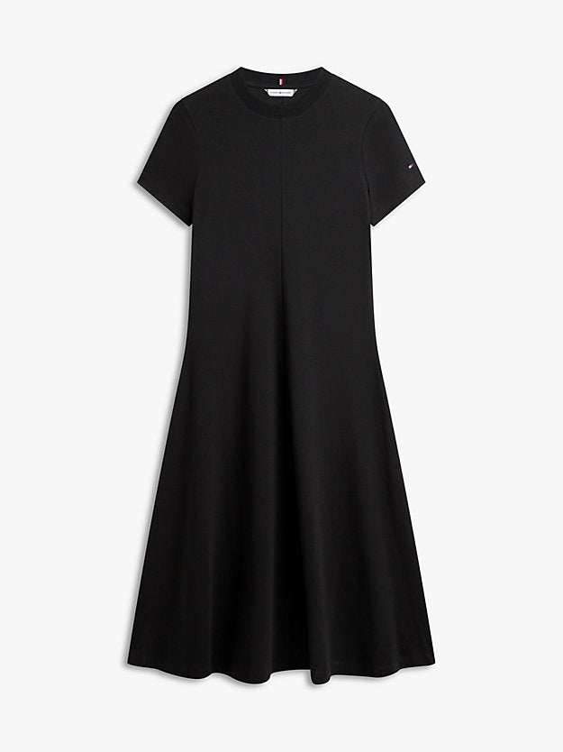 Interlock Knit Midi Fit And Flare Dress