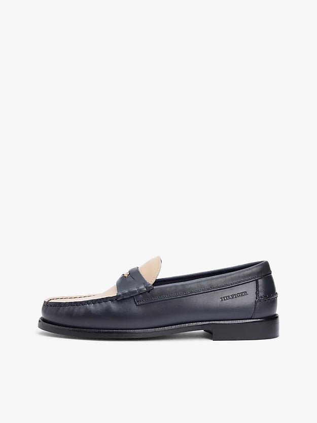 Leather Debossed Logo Loafers