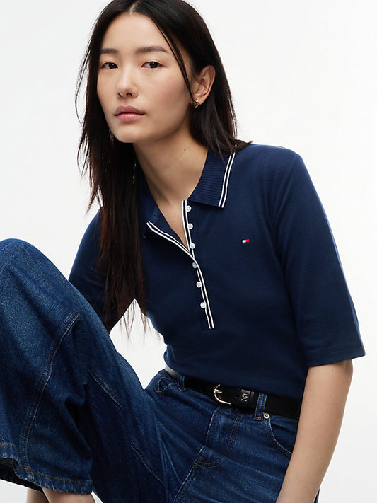 Slim Fit Tipped Half Sleeve Polo Shirt