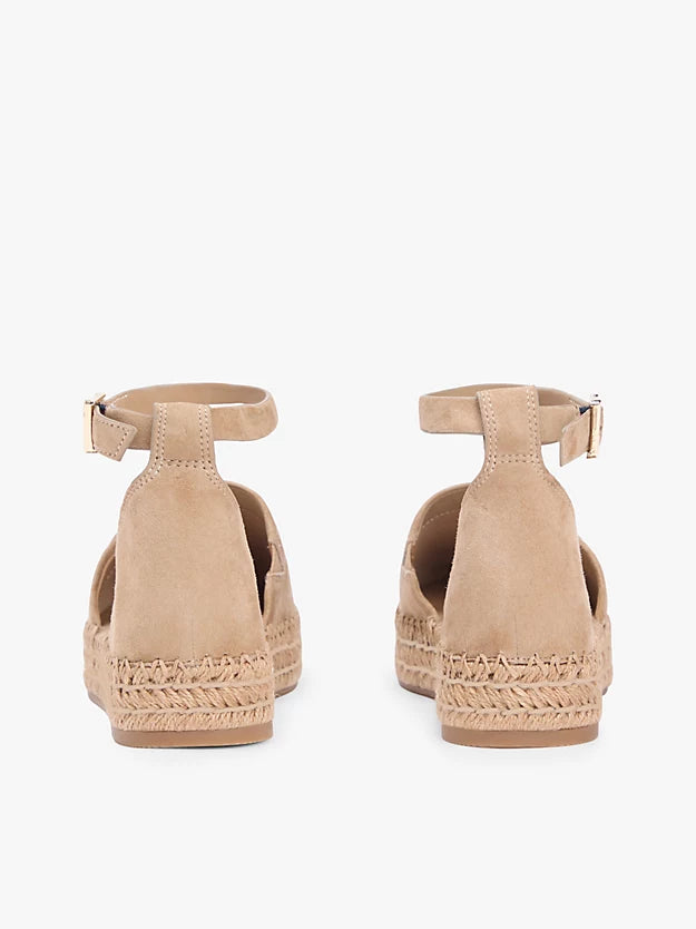 Suede Ankle Strap Platform Espadrilles