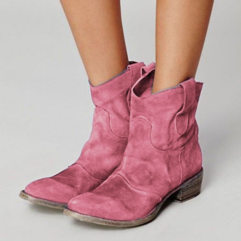 Chaussures Rétro en Cuir à Petit Talon pour Femme