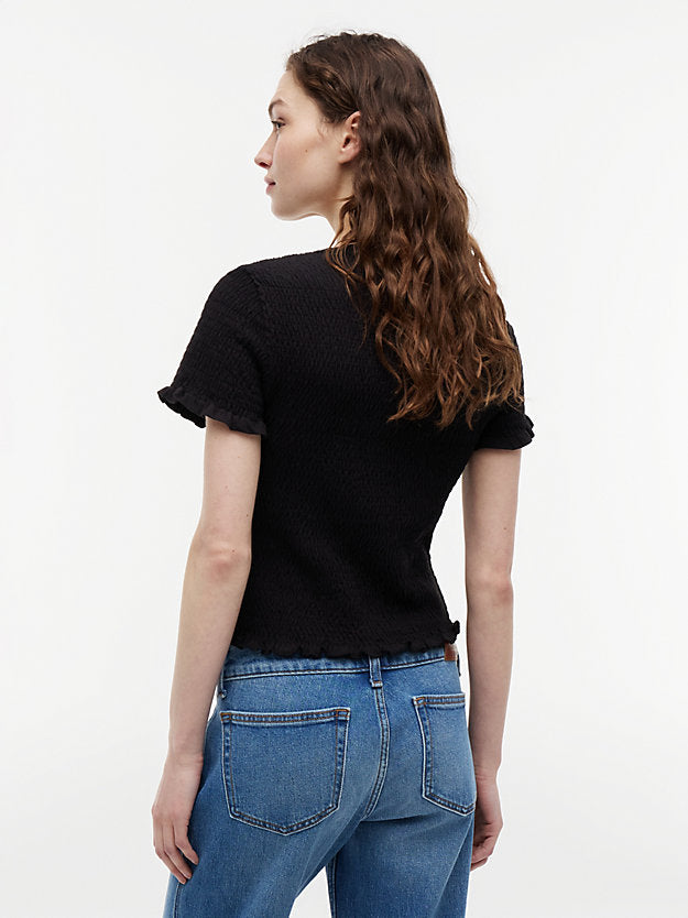 Smock Flag Embroidery Slim T-Shirt