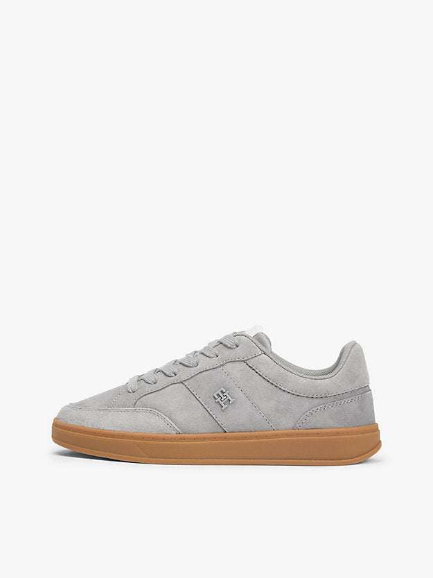 Monogram Suede Court Trainers
